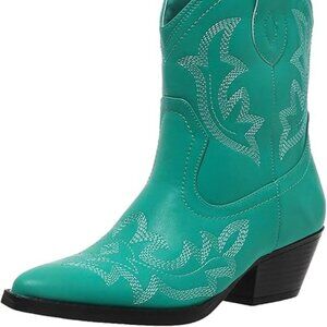 SelRoys Cowboy Boots for Women Ankle Cowgirl Boots Western Pointed Toe Embroider